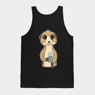 Grumpy Meerkat with Coffee Morning Grouch Tank Top